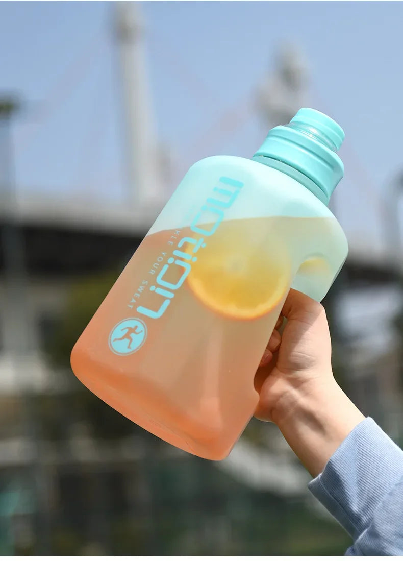 2 Liter Sports Water Bottle With Straw gradient blue design