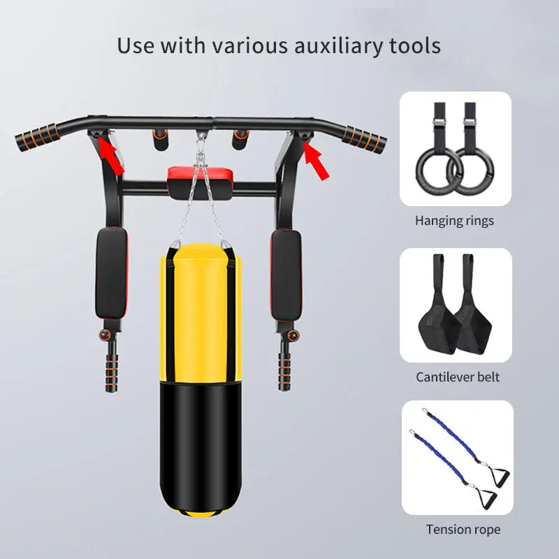 Multifunctional wall-mounted pull-up bar, the upward pull-up bar is used for indoor home gym workouts, pull-up fitness support.